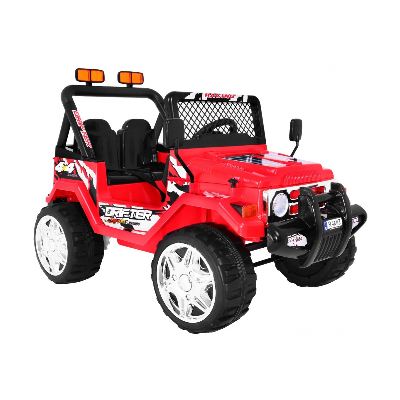 Terénny Raptor Drifter na batériu pre deti Červený + Ovládač + Pomalý štart + EVA + Zvuky Svetiel