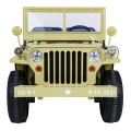 Vojenské Autíčko Retro Strong pre 3 deti Matcha + Pohon 4x4 + Úložné priestory + EVA + Pomalý štart + MP3 LED