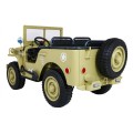 Vojenské Autíčko Retro Strong pre 3 deti Matcha + Pohon 4x4 + Úložné priestory + EVA + Pomalý štart + MP3 LED