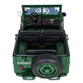 Vojenské Autíčko Retro Strong pre 3 deti Zelený + Pohon 4x4 + Úložné priestory + EVA + Pomalý štart + MP3 LED