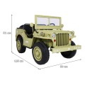 Vojenské Autíčko Retro pre 3 deti Matcha + Pohon 4x4 + Úložné priestory + EVA + Pomalý štart + MP3 LED