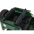 Vojenské Autíčko Retro pre 3 deti Zelený + Pohon 4x4 + Úložné priestory + EVA + Pomalý štart + MP3 LED