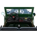 Vojenské Autíčko Retro pre 3 deti Zelený + Pohon 4x4 + Úložné priestory + EVA + Pomalý štart + MP3 LED
