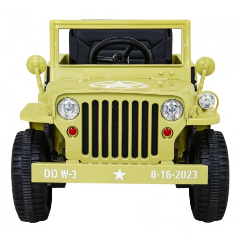 Vojenské Autíčko Retro pre deti Bežový + Pohon 4x4 + Ovládač + 2 Batožinové priestory + Pomalý štart + MP3 LED