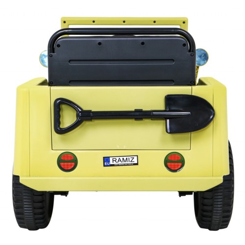 Vojenské Autíčko Retro pre deti Bežový + Pohon 4x4 + Ovládač + 2 Batožinové priestory + Pomalý štart + MP3 LED