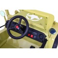 Vojenské Autíčko Retro pre deti Bežový + Pohon 4x4 + Ovládač + 2 Batožinové priestory + Pomalý štart + MP3 LED