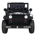 Vojenské Autíčko Retro pre deti Čierny + Pohon 4x4 + Ovládač + 2 Batožinové priestory + Pomalý štart + MP3 LED