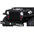 Vojenské Autíčko Retro pre deti Čierny + Pohon 4x4 + Ovládač + 2 Batožinové priestory + Pomalý štart + MP3 LED