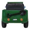 Vojenské Autíčko Retro pre deti Zelený + Pohon 4x4 + Ovládač + 2 Batožinové priestory + Pomalý štart + MP3 LED