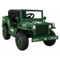 Vojenské Autíčko Retro pre deti Zelený + Pohon 4x4 + Ovládač + 2 Batožinové priestory + Pomalý štart + MP3 LED