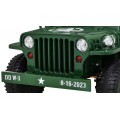 Vojenské Autíčko Retro pre deti Zelený + Pohon 4x4 + Ovládač + 2 Batožinové priestory + Pomalý štart + MP3 LED