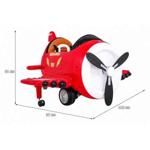 Lietadlo F99 Sky Limit na batériu pre deti Červené + Pohyblivá vrtuľa + Ovládač + Pomocné kolieska + Audio LED + EVA