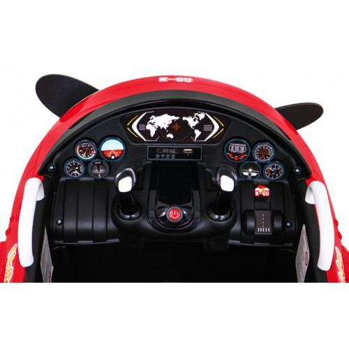 Lietadlo F99 Sky Limit na batériu pre deti Červené + Pohyblivá vrtuľa + Ovládač + Pomocné kolieska + Audio LED + EVA