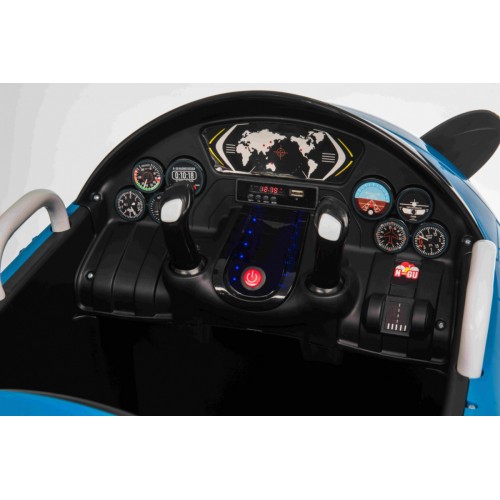 Lietadlo F99 Sky Limit na batériu pre deti Modré + Pohyblivá vrtuľa + Ovládač + Pomocné kolieska + Audio LED + EVA