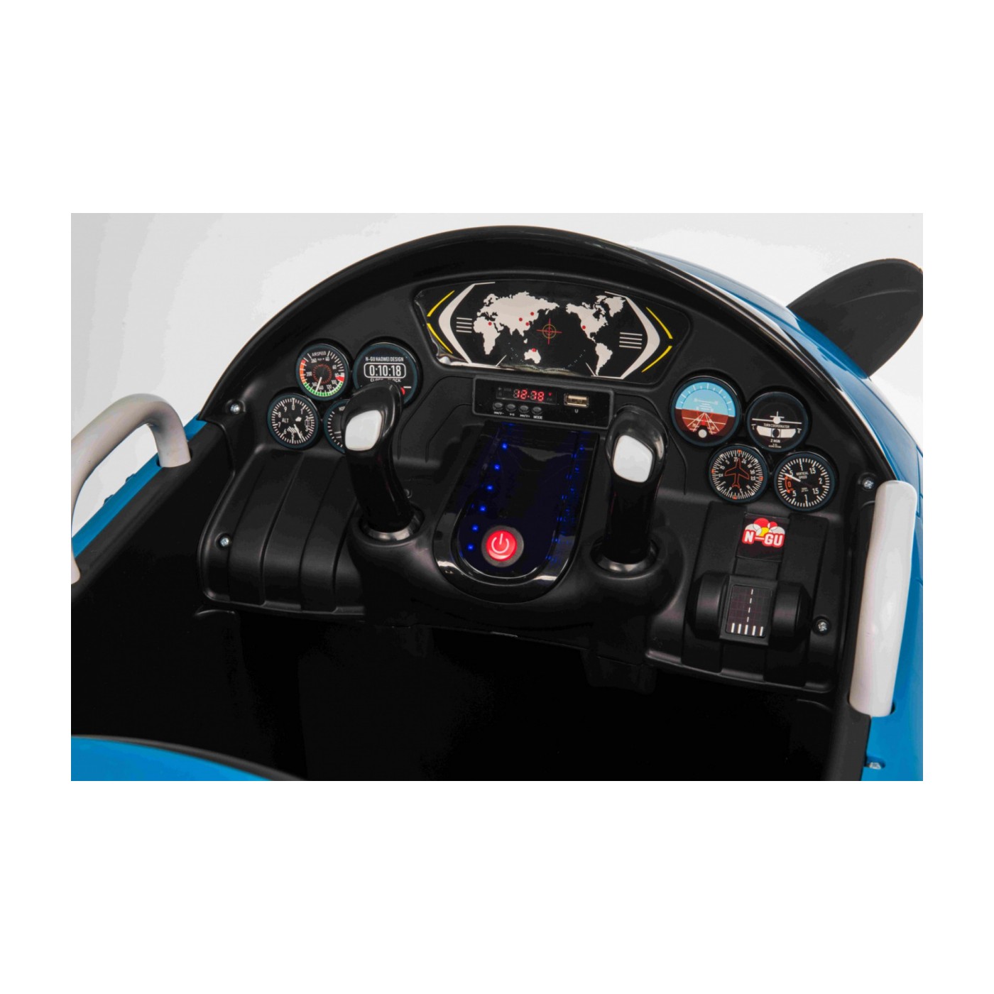 Lietadlo F99 Sky Limit na batériu pre deti Modré + Pohyblivá vrtuľa + Ovládač + Pomocné kolieska + Audio LED + EVA