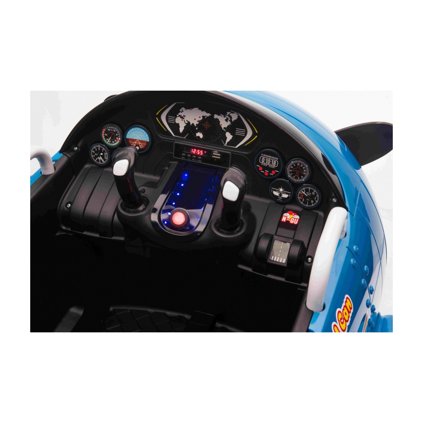 Lietadlo F99 Sky Limit na batériu pre deti Modré + Pohyblivá vrtuľa + Ovládač + Pomocné kolieska + Audio LED + EVA