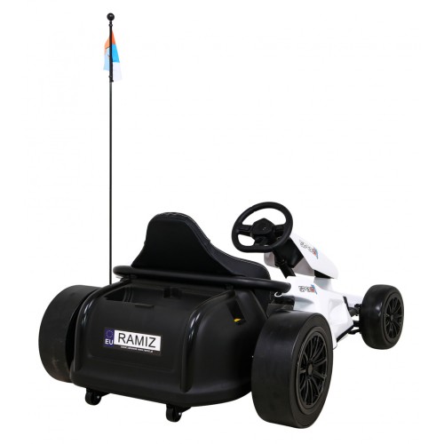 Motokára Speed 7 Drift King na batériu pre deti Biely + Funkcia driftu + Športové sedadlo + 2 Rýchlosti + EVA