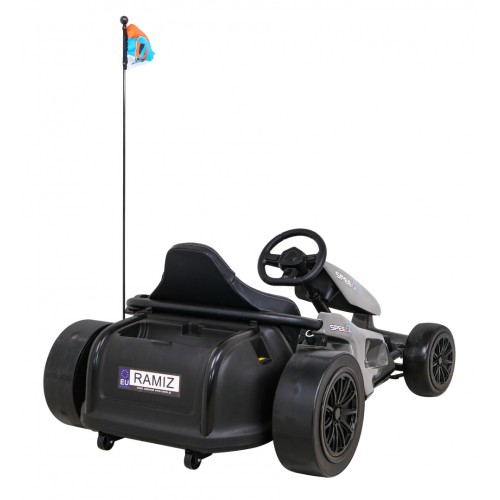 Motokára Speed 7 Drift King na batériu pre deti Šedý + Funkcia driftu + Športové sedadlo + 2 Rýchlosti + EVA