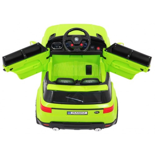 Autíčko Start Run na batériu Zelený + Ovládač + Bezpečnostné funkcie + MP3 LED