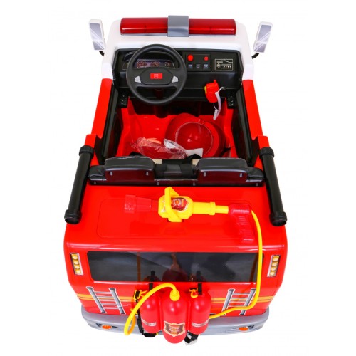Hasičské auto na batériu pre deti + Vodný kanón + Megafón + Hasičská siréna + Ovládač