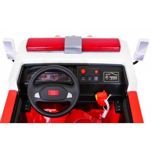 Hasičské auto na batériu pre deti + Vodný kanón + Megafón + Hasičská siréna + Ovládač