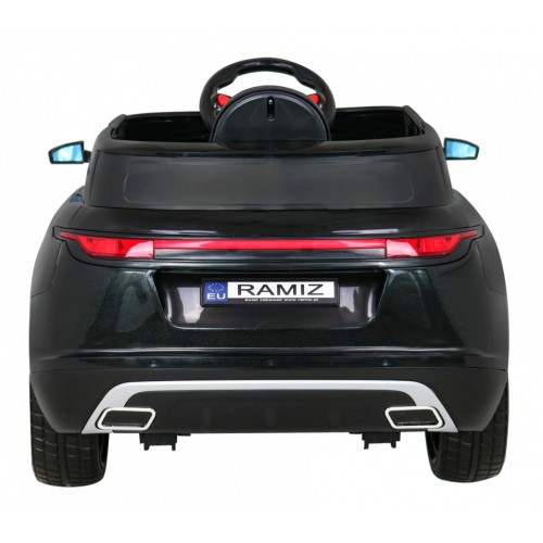 Autíčko Super-S na batériu pre deti Čierne + Ovládač + Pomalý štart + Kolesá EVA + Zvuky Svietidlá