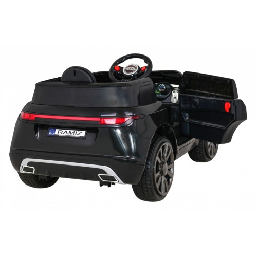 Autíčko Super-S na batériu pre deti Čierne + Ovládač + Pomalý štart + Kolesá EVA + Zvuky Svietidlá