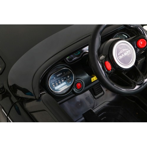 Autíčko Super-S na batériu pre deti Čierne + Ovládač + Pomalý štart + Kolesá EVA + Zvuky Svietidlá