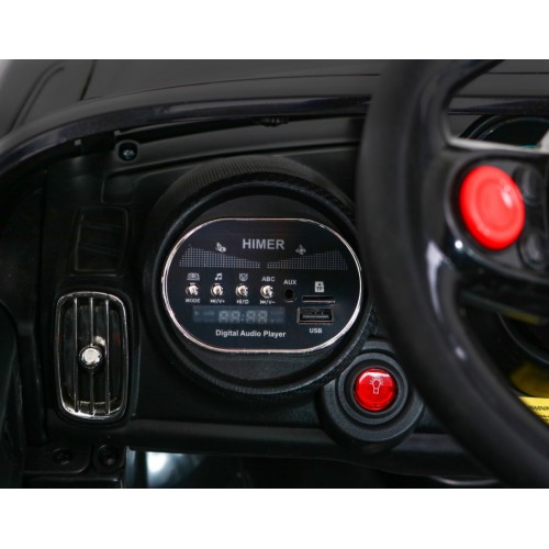 Autíčko Super-S na batériu pre deti Čierne + Ovládač + Pomalý štart + Kolesá EVA + Zvuky Svietidlá