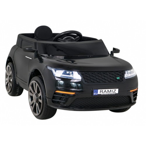 Autíčko Super-S na batériu pre deti Čierne + Ovládač + Pomalý štart + Kolesá EVA + Zvuky Svietidlá