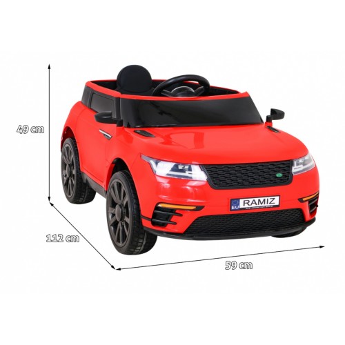 Autíčko Super-S na batériu pre deti Červené + Ovládač + Pomalý štart + Kolesá EVA + Zvuky Svietidlá