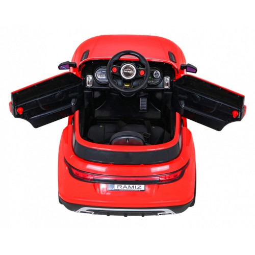 Autíčko Super-S na batériu pre deti Červené + Ovládač + Pomalý štart + Kolesá EVA + Zvuky Svietidlá