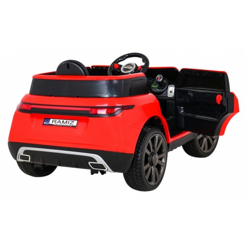 Autíčko Super-S na batériu pre deti Červené + Ovládač + Pomalý štart + Kolesá EVA + Zvuky Svietidlá