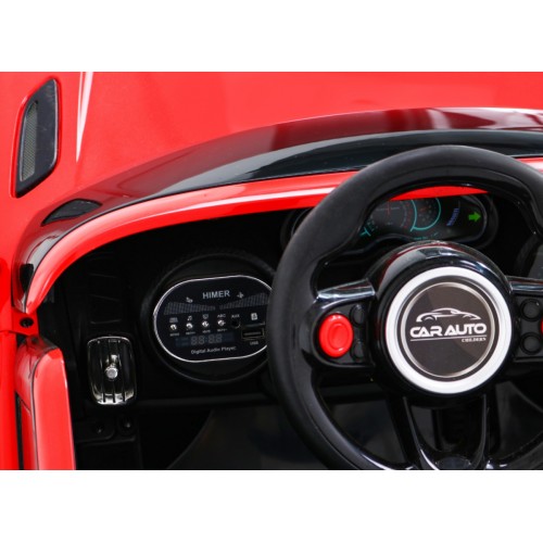 Autíčko Super-S na batériu pre deti Červené + Ovládač + Pomalý štart + Kolesá EVA + Zvuky Svietidlá