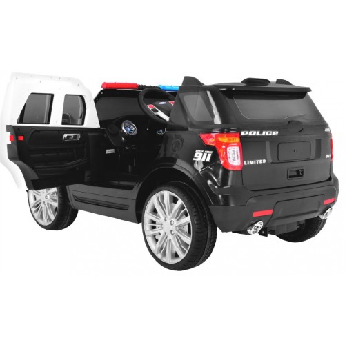 Auto SUV Polícia na batériu pre deti + Sirény + Svietidlá + Megafón + Ovládač + Pomalý štart + EVA + Nálepky