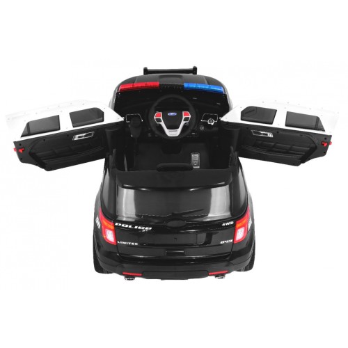 Auto SUV Polícia na batériu pre deti + Sirény + Svietidlá + Megafón + Ovládač + Pomalý štart + EVA + Nálepky