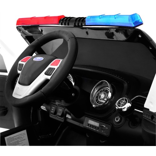 Auto SUV Polícia na batériu pre deti + Sirény + Svietidlá + Megafón + Ovládač + Pomalý štart + EVA + Nálepky