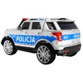 Auto SUV Polícia na batériu pre deti + Sirény + Svietidlá + Megafón + Ovládač + Pomalý štart + EVA + Nálepky