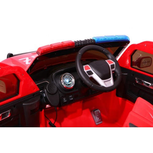 Auto SUV Hasiči na batériu pre deti + Sirény + Svietidlá + Megafón + Ovládač + Pomalý štart + Nálepky