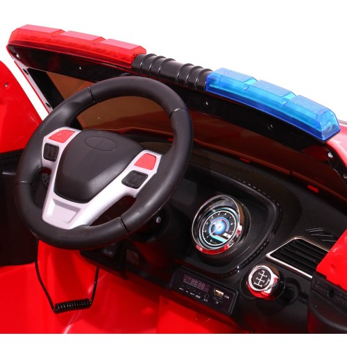 Auto SUV Hasiči na batériu pre deti + Sirény + Svietidlá + Megafón + Ovládač + Pomalý štart + Nálepky