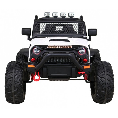 Terénne autíčko Brothers na batériu Biele + Ovládač + Pomalý štart + EVA + LED MP3
