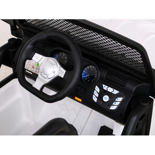 Terénne autíčko Brothers na batériu Biele + Ovládač + Pomalý štart + EVA + LED MP3