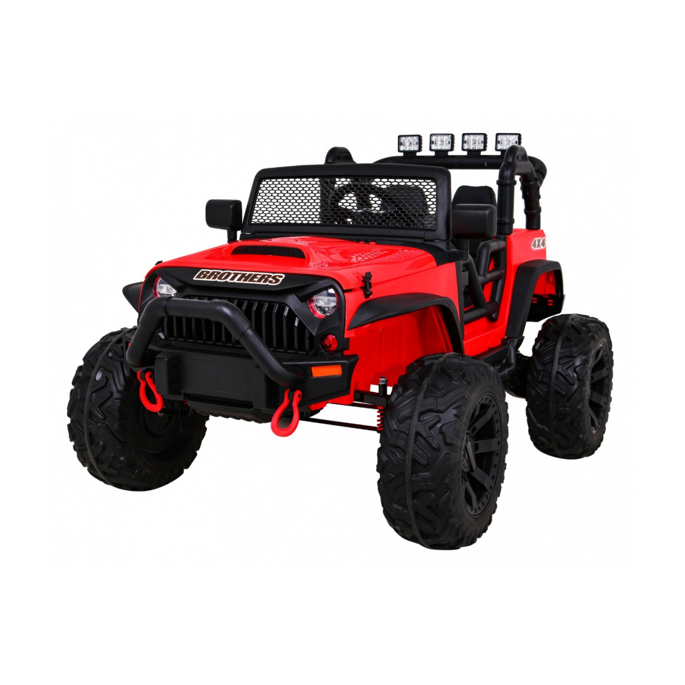 Terénne autíčko Brothers na batériu Červené + Ovládač + Pomalý štart + EVA + LED MP3