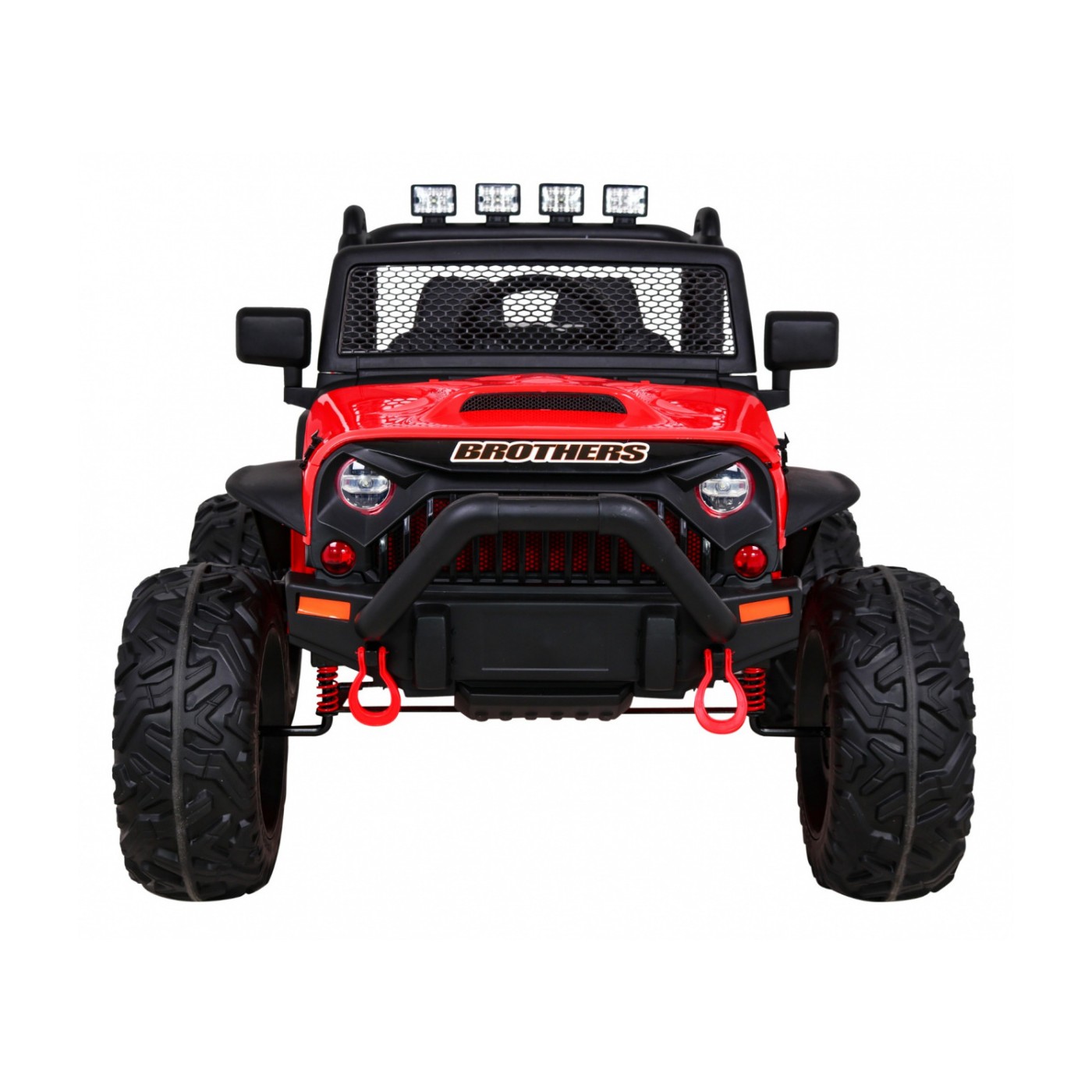 Terénne autíčko Brothers na batériu Červené + Ovládač + Pomalý štart + EVA + LED MP3