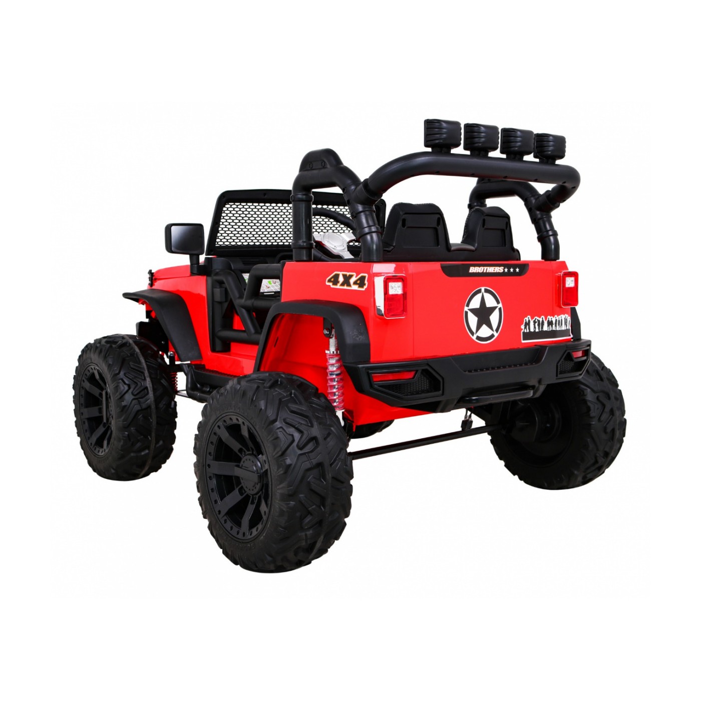 Terénne autíčko Brothers na batériu Červené + Ovládač + Pomalý štart + EVA + LED MP3