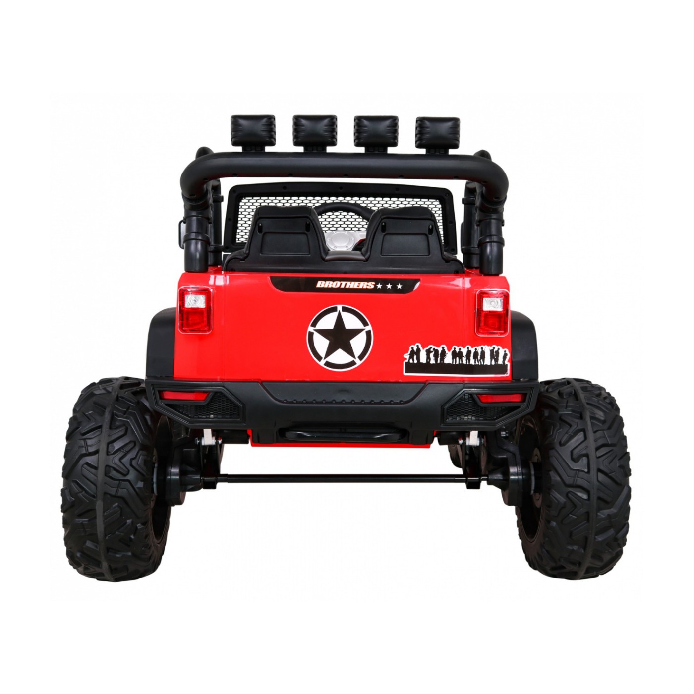 Terénne autíčko Brothers na batériu Červené + Ovládač + Pomalý štart + EVA + LED MP3