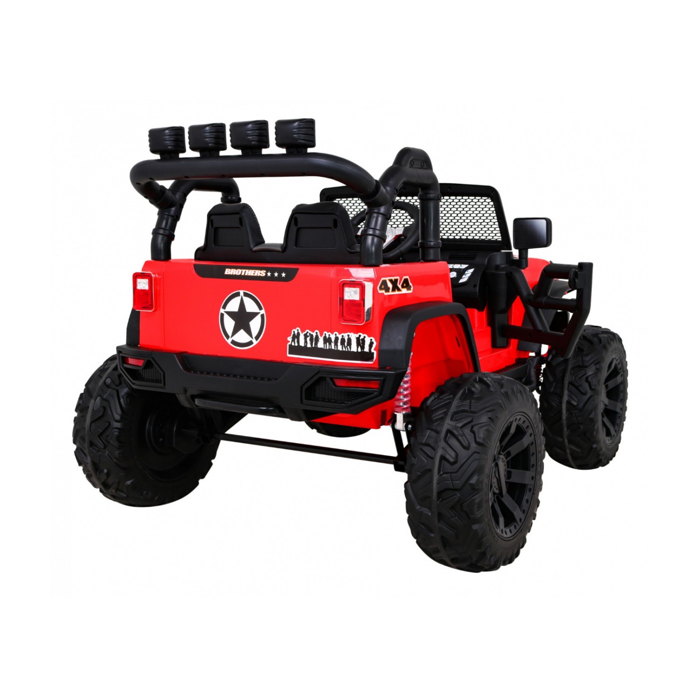 Terénne autíčko Brothers na batériu Červené + Ovládač + Pomalý štart + EVA + LED MP3