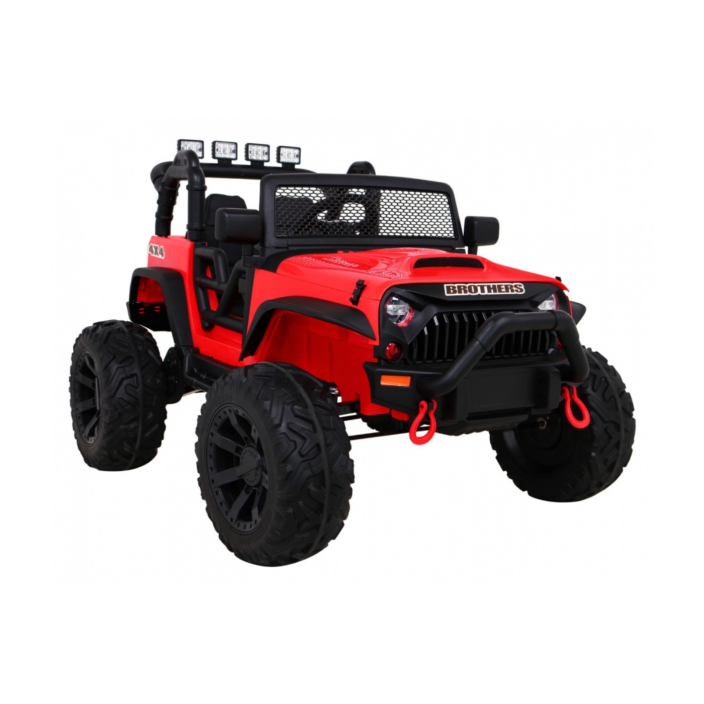 Terénne autíčko Brothers na batériu Červené + Ovládač + Pomalý štart + EVA + LED MP3