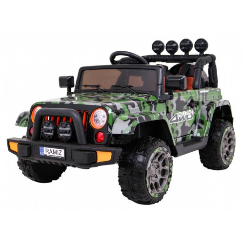 Terénne auto Full Time 4WD pre deti Lakier Moro + Pohon 4x4 + Ovládač + Audio LED + Úložný priestor
