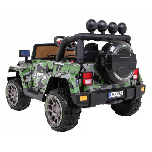 Terénne auto Full Time 4WD pre deti Lakier Moro + Pohon 4x4 + Ovládač + Audio LED + Úložný priestor